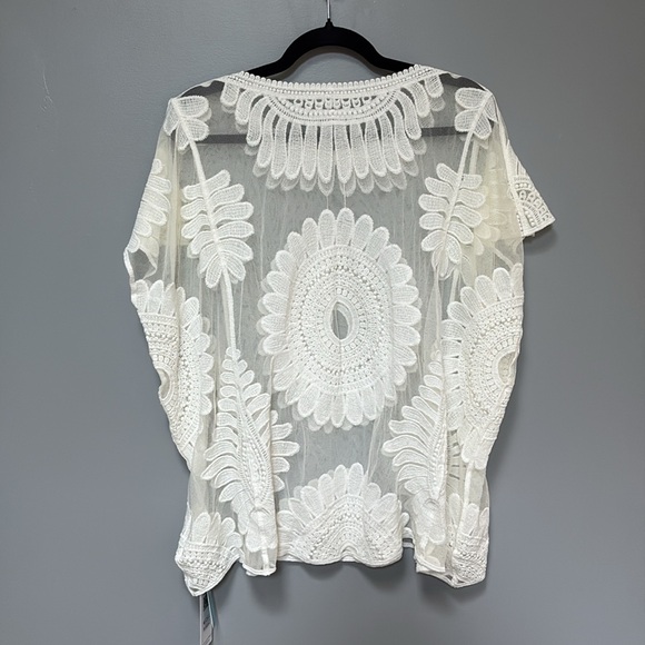 Cupshe | NWT Cream Boho Lace Top Swimsuit Cover-up Women’s One Size - Picture 2 of 8